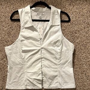 Urban Outfitters Sleeveless White Button-Down Shirt